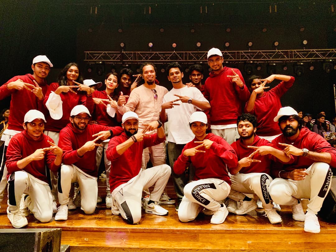 Lucky Kannan performing with the Zoho Dance Crew