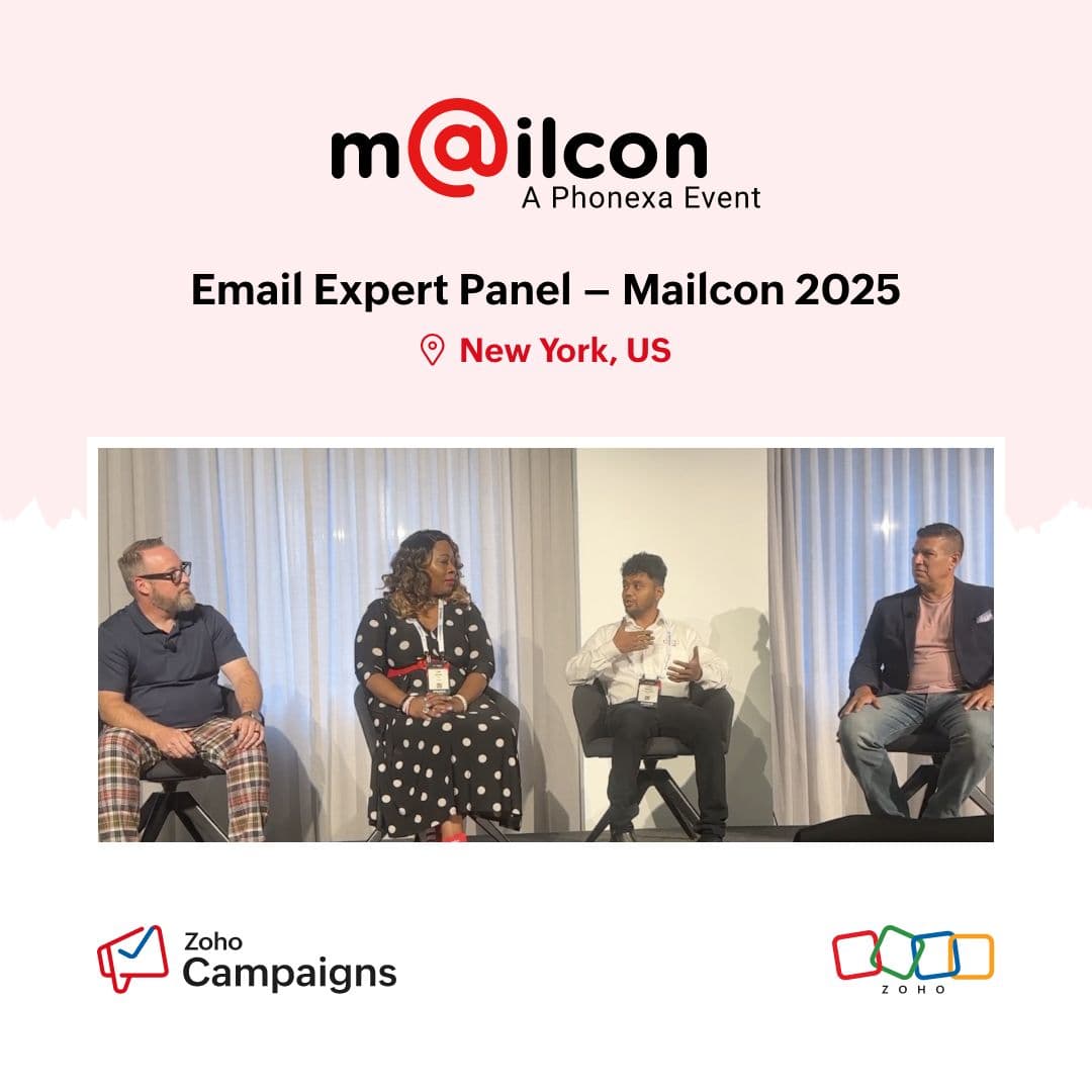 Lucky Kannan on the panel at MailCon 2025, New York